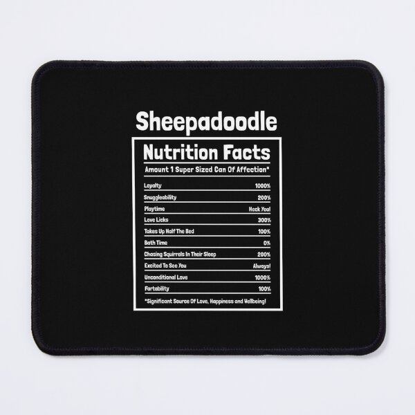 Item preview, Sheepadoodle Nutrition Facts Funny Dog Gift designed and sold by Guarddogdrive.