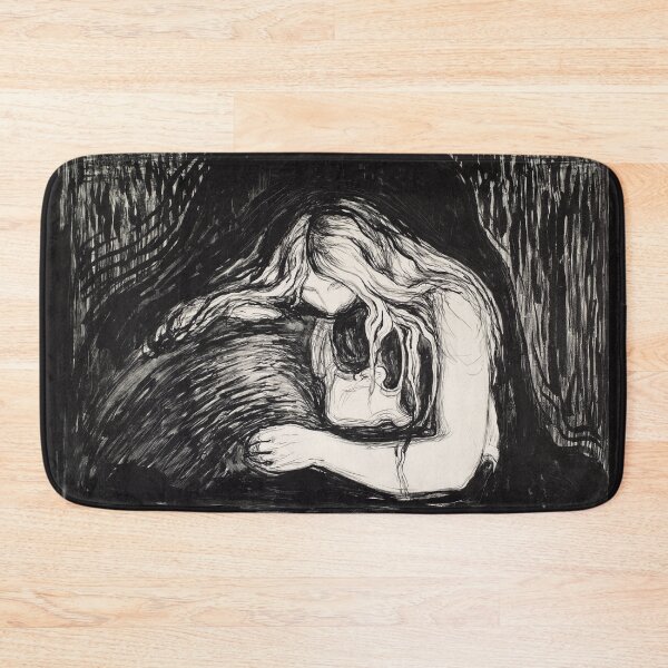 Item preview, Love and Pain (Vampire I) Edvard Munch Black White Print designed and sold by VintageArchive.