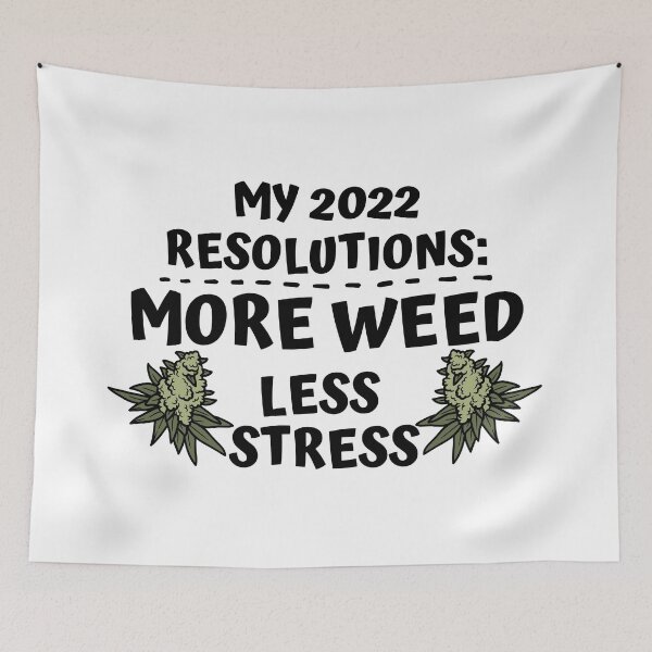 Item preview, MY 2022 RESOLUTIONS: MORE WEED LESS STRESS designed and sold by AlfaEcho.