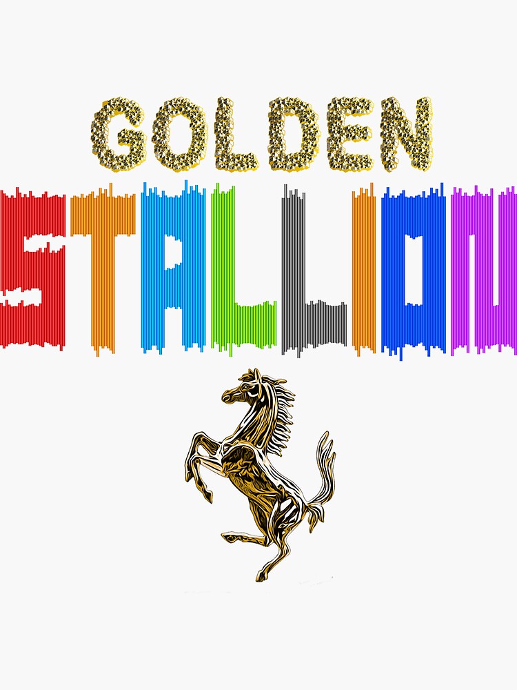 Thumbnail 3 of 3, Sticker, Golden Stallion 2 designed and sold by Vk91.