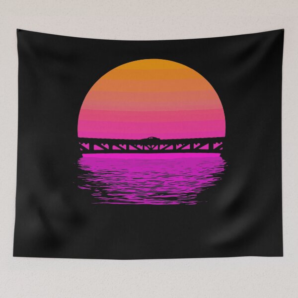 Item preview, Synthwave retrowave sunset sea sun designed and sold by DerNerd.