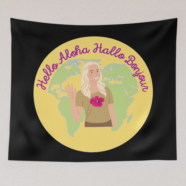 Item preview, Hello Aloha Hallo Bonjour designed and sold by DonneeCreations.