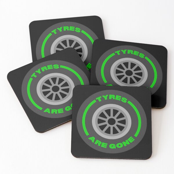 Aperçu de l'œuvre Les pneus sont partis ! (Vert) créée et vendue par F1TwoTee.