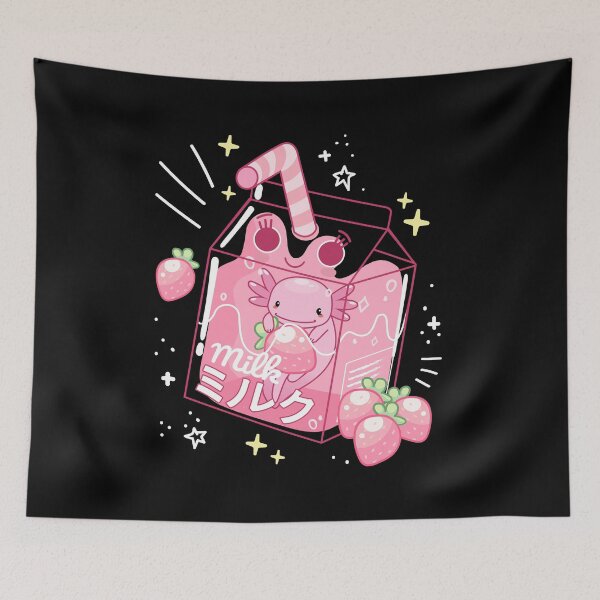 Item preview, Kawaii Anime Axolotl Pastel Goth Strawberry Milk designed and sold by OldDesigner.