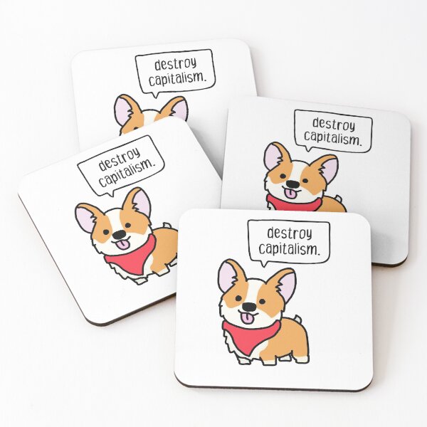 Item preview, destroy capitalism. cute anarchist dog. designed and sold by cute anarchist animals.