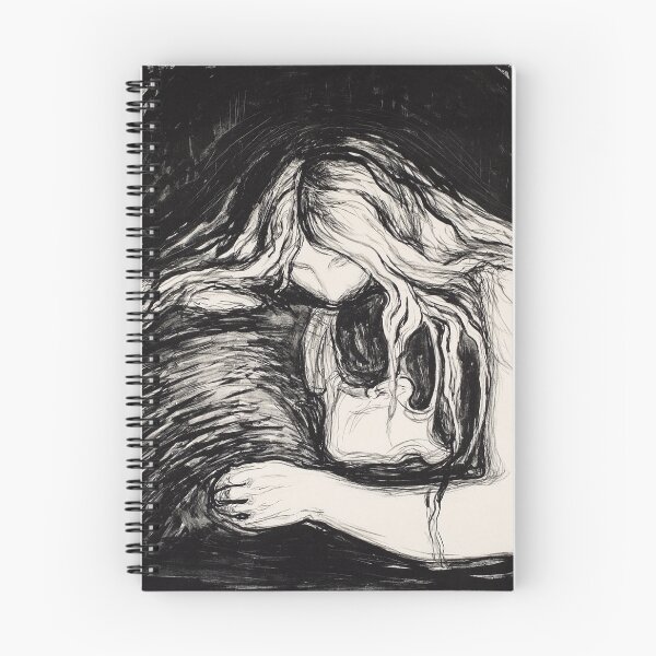 Item preview, Love and Pain (Vampire I) Edvard Munch Black White Print designed and sold by VintageArchive.