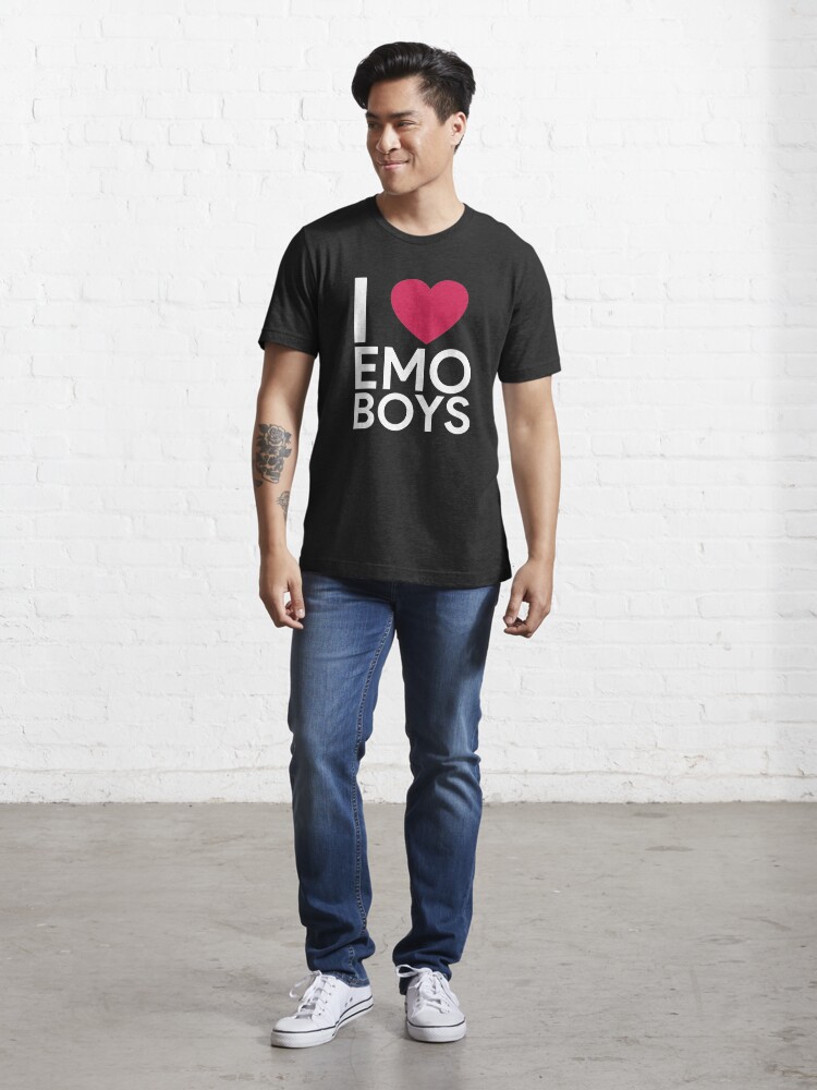 I Love Emo Boys T-Shirt , I Heart Emo Boys Shirt All Sizes Emo Boys Lovers  Tee