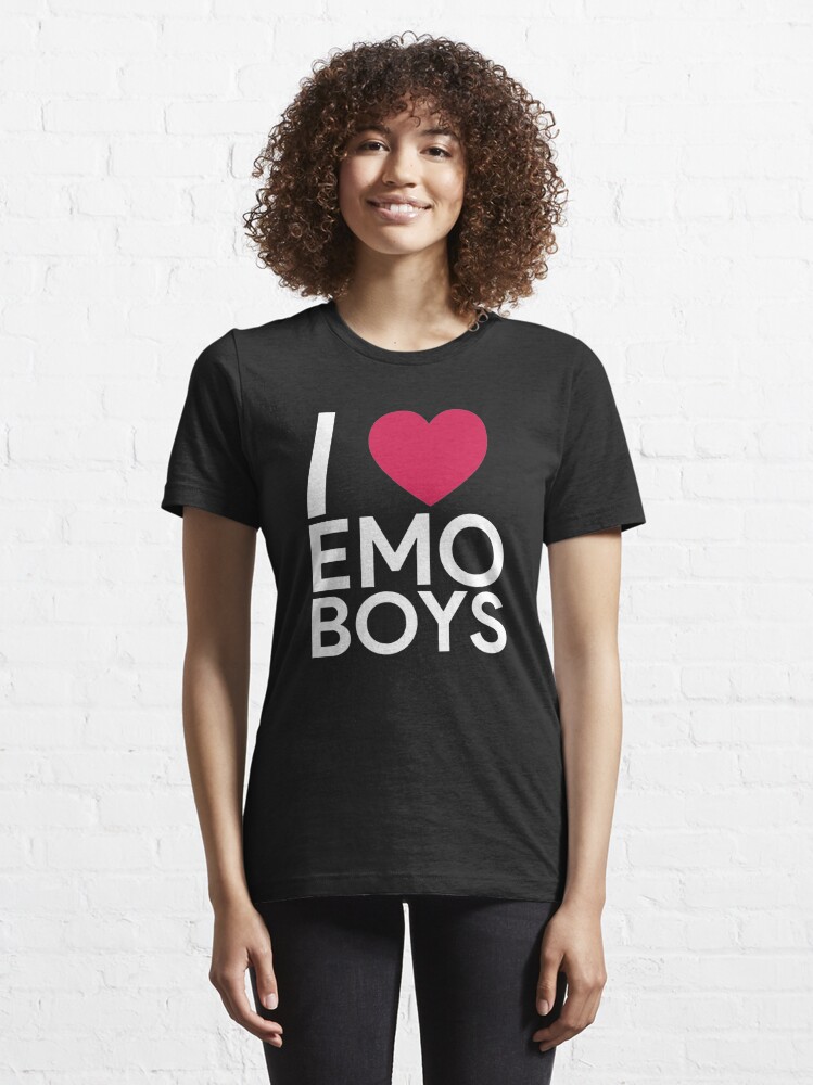 I Love Emo Boys Tee Emo Tee 2000s Heart Slogan Y2K 