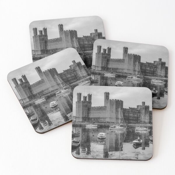 Item preview, Caernarfon Castle Panoramic Black And White designed and sold by Paul Thompson Photography.