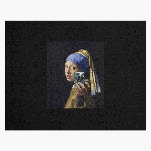 Selfie Museum -- Girl with pearl Earrings Selfie Jigsaw Puzzle