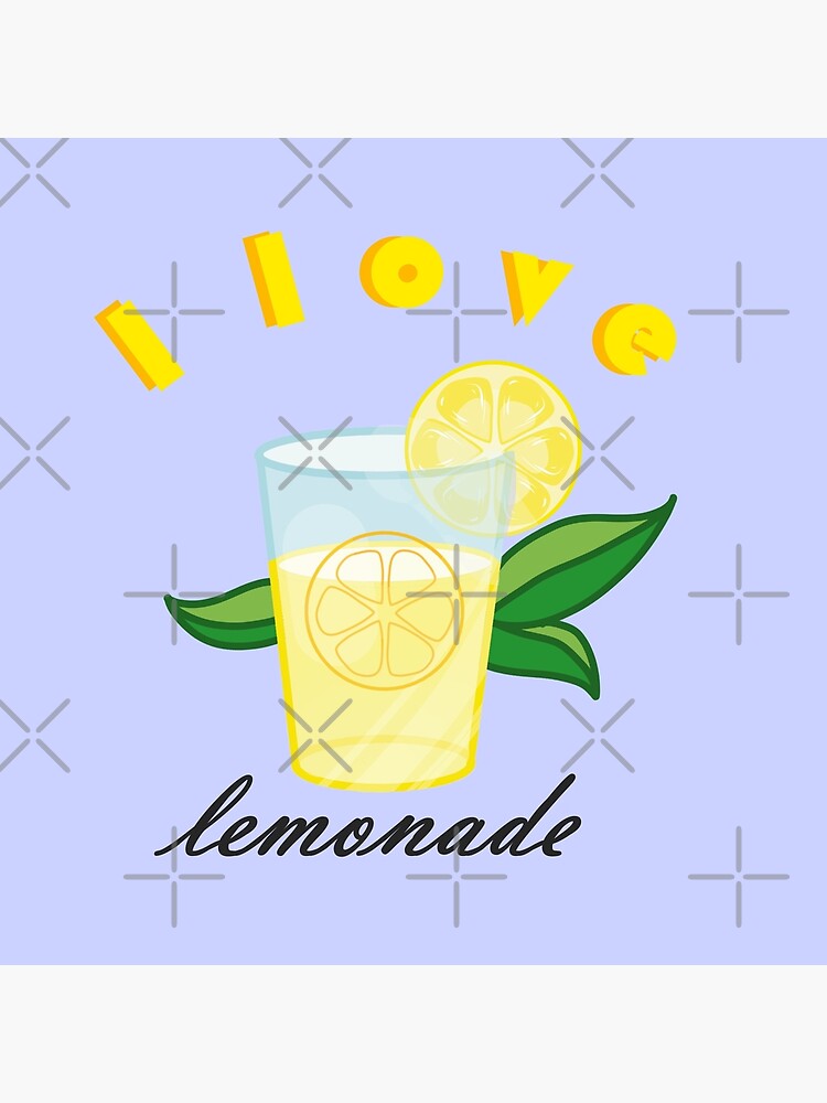 "I love lemonade with lemon slice and leaves" Poster for Sale by GoldenHoneyDrop Redbubble