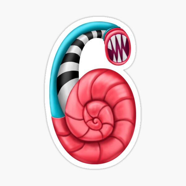Monster Number 6 Sticker