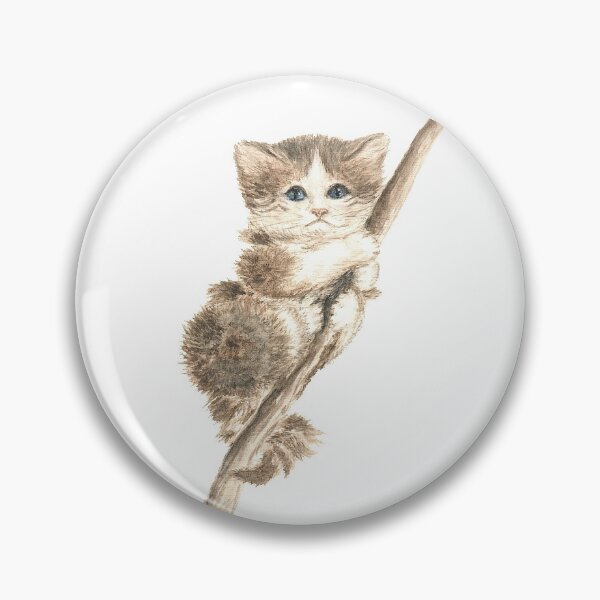 Item preview, Small watercolor kitten on a tree branch. designed and sold by kosnatvi.