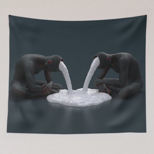 Item preview, two people pour liquid from their heads  designed and sold by Mike Kiev art.