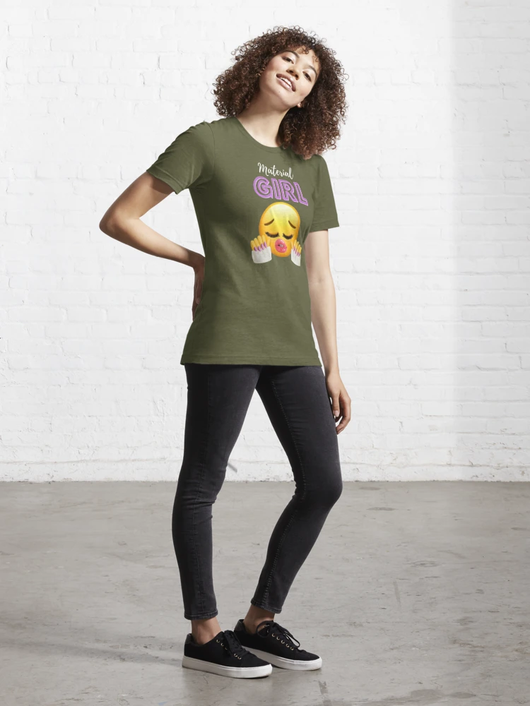 Material Girl with emoji white version | Essential T-Shirt