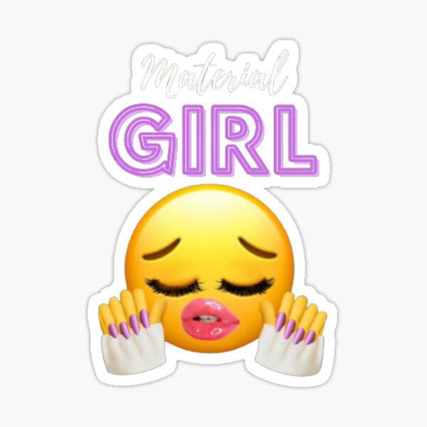 Material Girl with emoji white version Sticker for Sale by lasukira