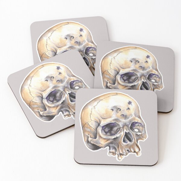 Item preview, Damanged Watercolor Skull designed and sold by sarahemakesart.