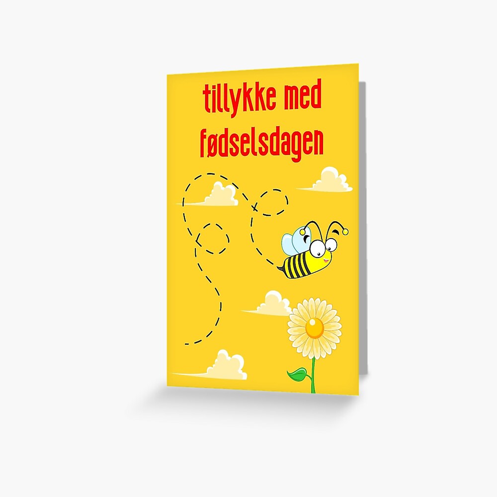 "tillykke med fødselsdagen Dänische Geburtstagskarte Dänische