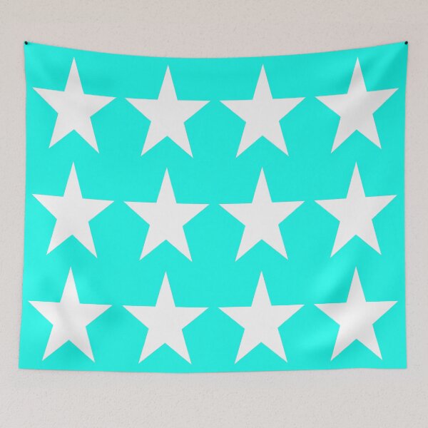 Item preview, Large WHITE and HOT TURQUOISE STARS  designed and sold by RachelMacht.