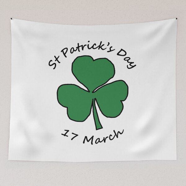 Item preview, St Patricks Day 17 March Typography Shamrock designed and sold by ellenhenry.