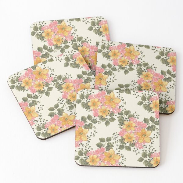 Item preview, Pink And  Orange Blooms (Cream) designed and sold by HildegunStudio.