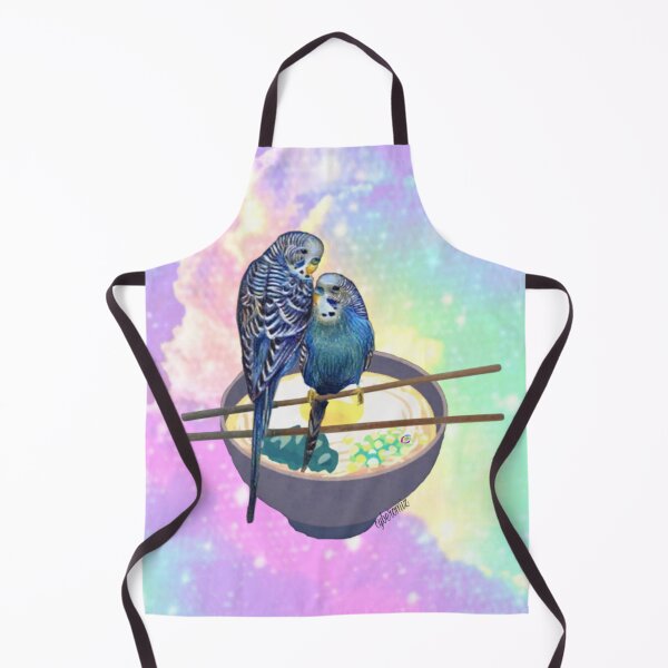 Item preview, Two budgies on bowl of ramen designed and sold by Cyberomiz.