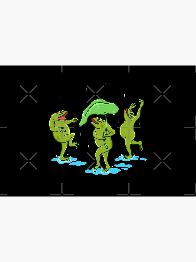Disover Frogs in the Rain Bath Mat