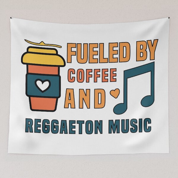 Item preview, fueled by coffee and reggaeton music designed and sold by Shorim.