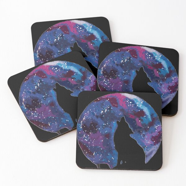 Item preview, multicolored moon with howling wolf designed and sold by GAP90.