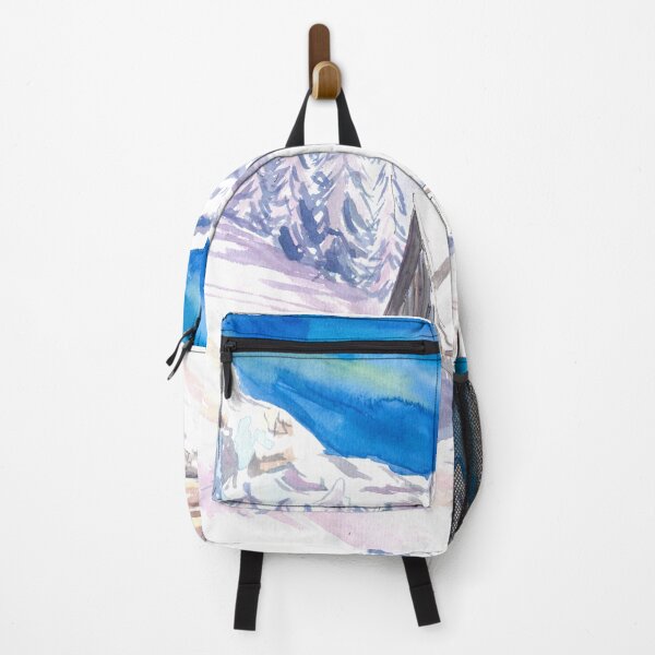 Item preview, Quiet Mountain Hut with Gorgeous View of Slopes and Peaks designed and sold by artshop77.