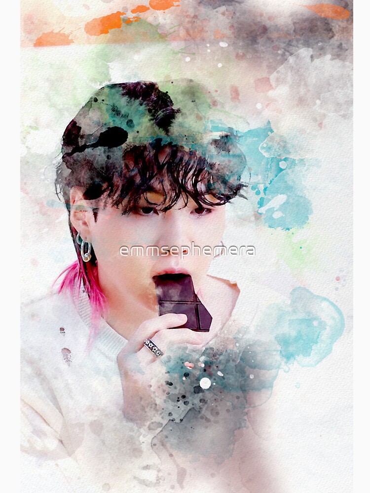 BTS Suga colored pencil drawing, BTS fan art Water Bottle