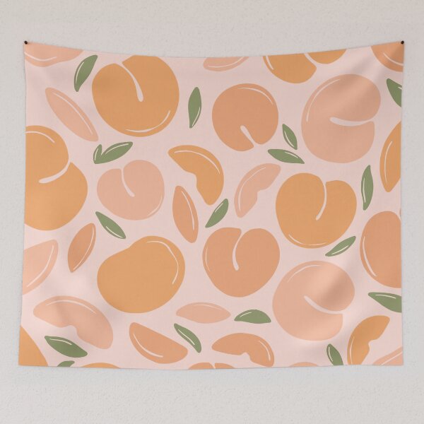 Item preview, Peach Romantic Pattern Fruits Boho designed and sold by trajeado14.