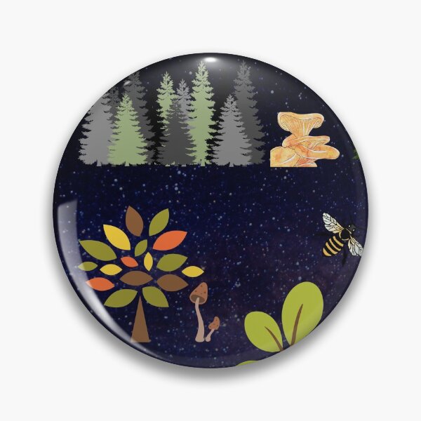 Item preview, Trees mushroom and forest at night designed and sold by Anahit Petrosyan Art Studio & Unique Print Designs for a Gift.