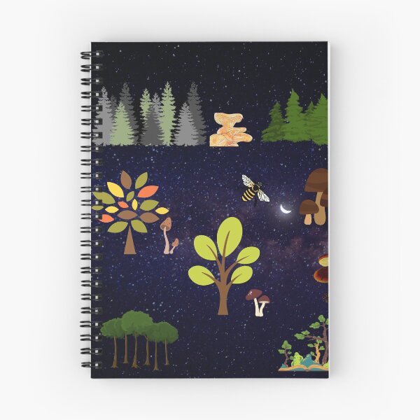 Item preview, Trees mushroom and forest at night designed and sold by Anahit Petrosyan Art Studio & Unique Print Designs for a Gift.