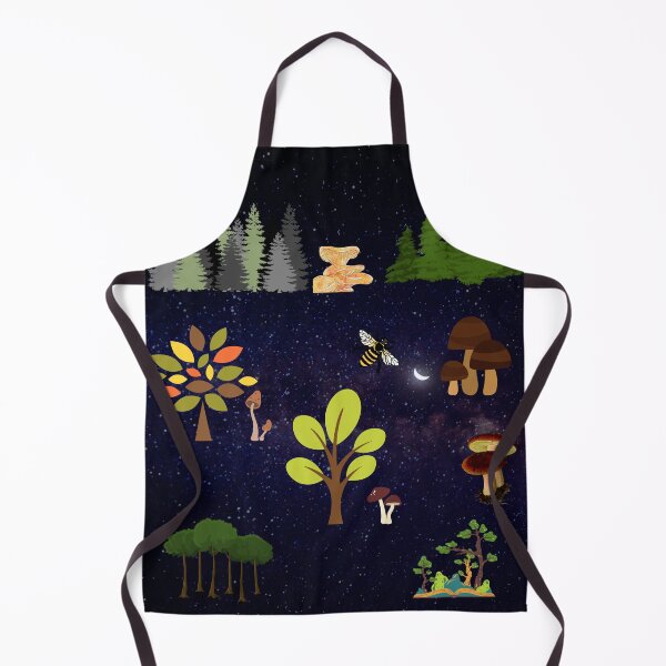 Item preview, Trees mushroom and forest at night designed and sold by Anahit Petrosyan Art Studio & Unique Print Designs for a Gift.
