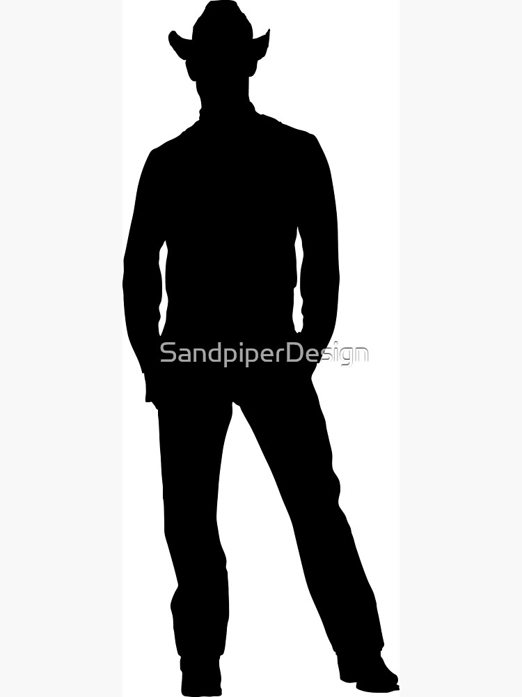 Full body cowboy silhouette in style of expert silhouette artist