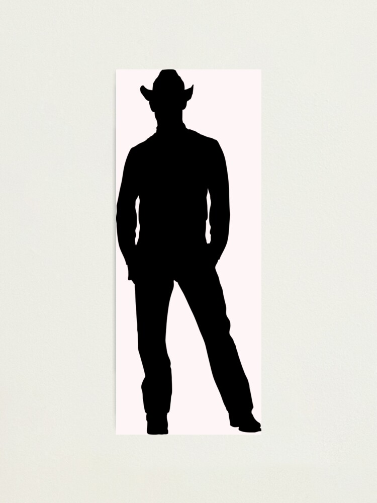 Full body cowboy silhouette in style of expert silhouette artist
