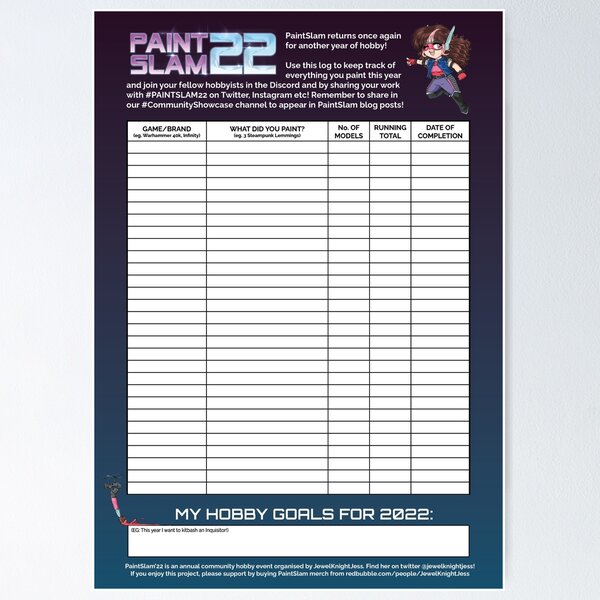 PaintSlam22 Hobby Log Poster