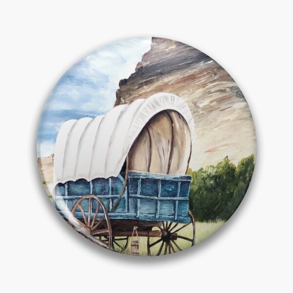 Item preview, Covered wagon oil painting designed and sold by ArtbyTreva.