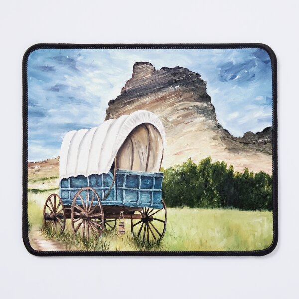 Item preview, Covered wagon oil painting designed and sold by ArtbyTreva.