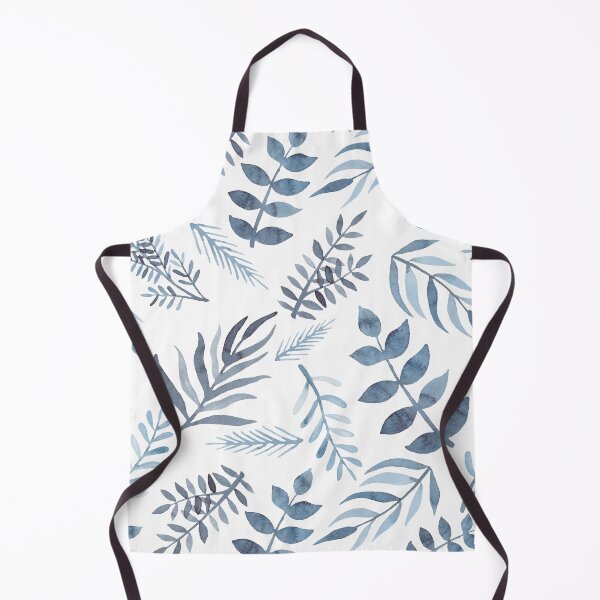 Item preview, Watercolor leaves in blue designed and sold by Kari Nichols.