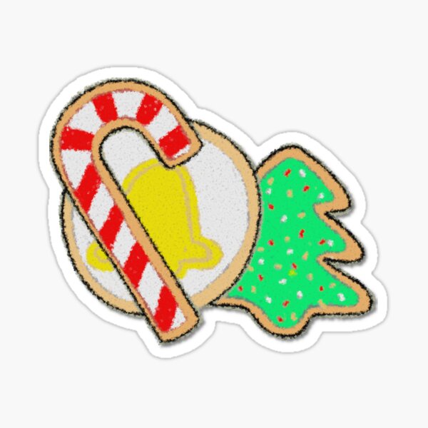 Christmas Pattern - Gingerbread and Candy Canes Sticker for Sale by  Ashley Van Dyken