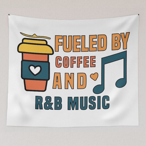 Item preview, fueled by coffee and R&B music designed and sold by Shorim.