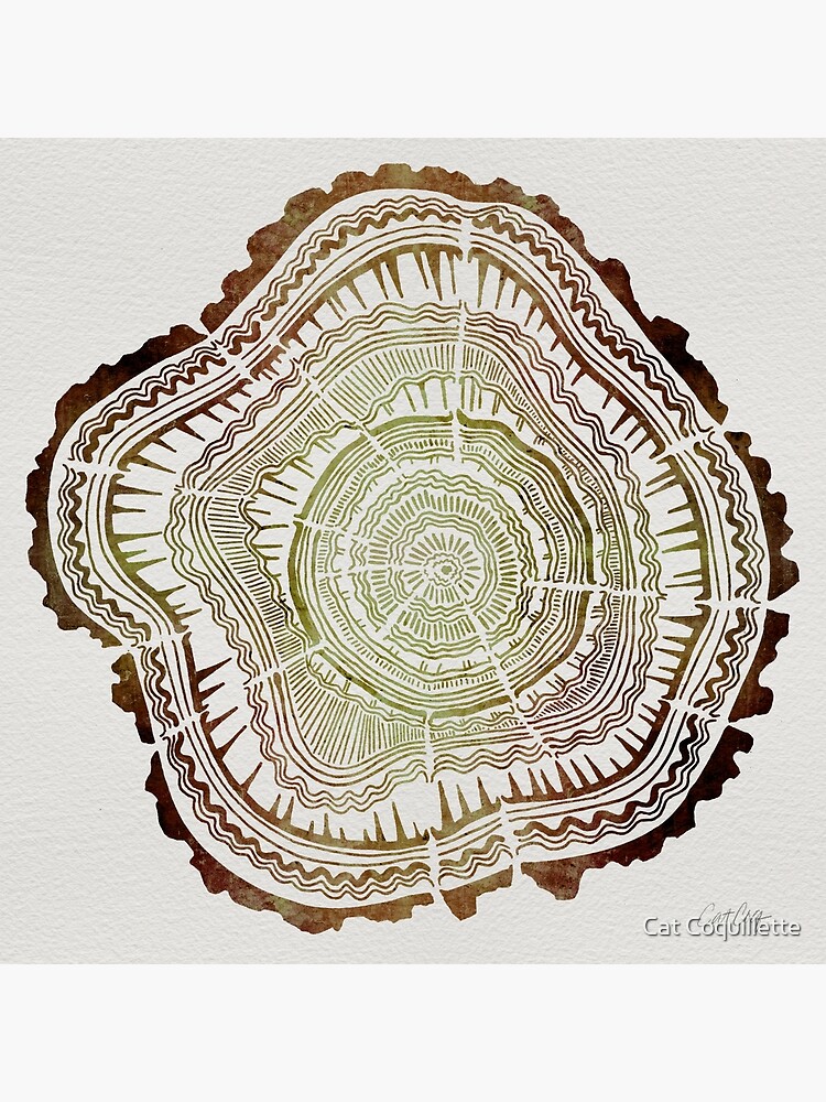 Thumbnail 3 of 3, Art Print, Tree Rings – Watercolor designed and sold by Cat Coquillette.