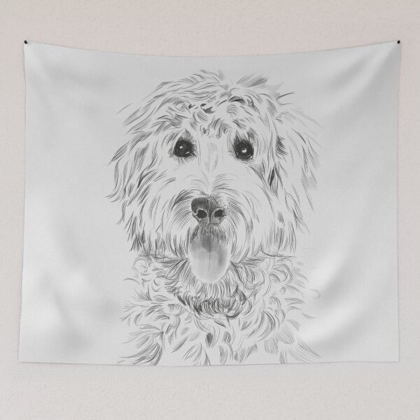Artikelvorschau, Golden Doodle - Haustierportrait - Zeichnung entworfen und verkauft von MelanieRDesigns.