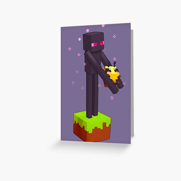 Minecraft Enderman with Bee Greeting Card