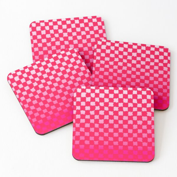 Item preview, Furry Red and pink ombré small Checkered Pattern designed and sold by EmmiLooArt.