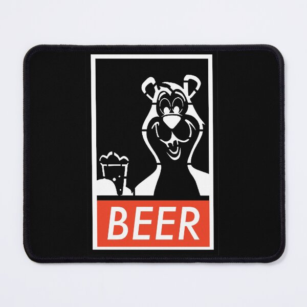 Hamms Beer Obey Bear Funny Parody Mouse Pad