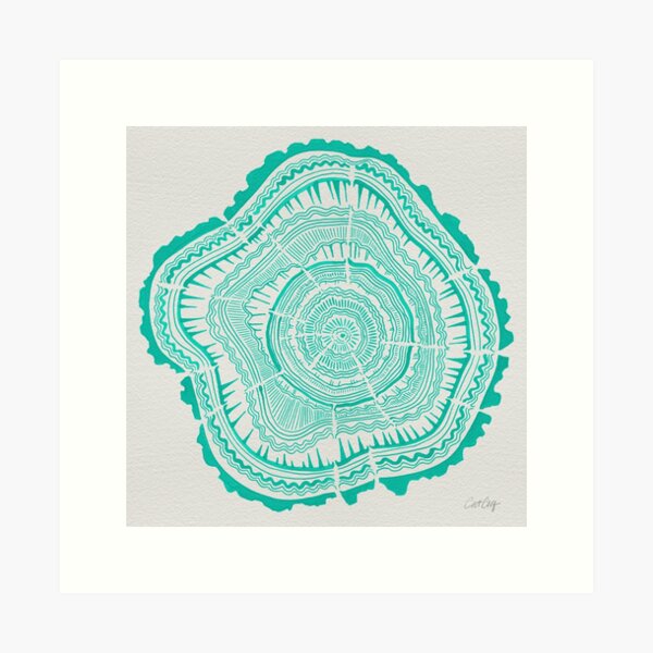 Turquoise Tree Rings Art Print