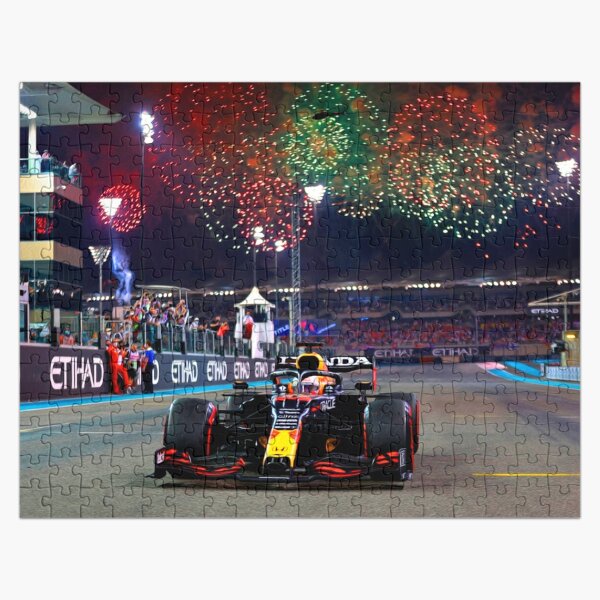 Max Verstappen after winning his first world championship at the 2021 Abu Dhabi Grand Prix Jigsaw Puzzle